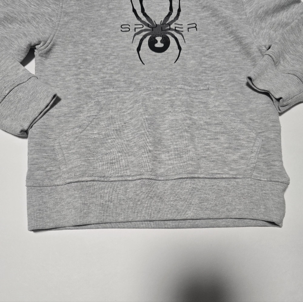 Gray Spider Logo Boy's Size 5/6 Fleece Hoodie - Picture 3 of 10